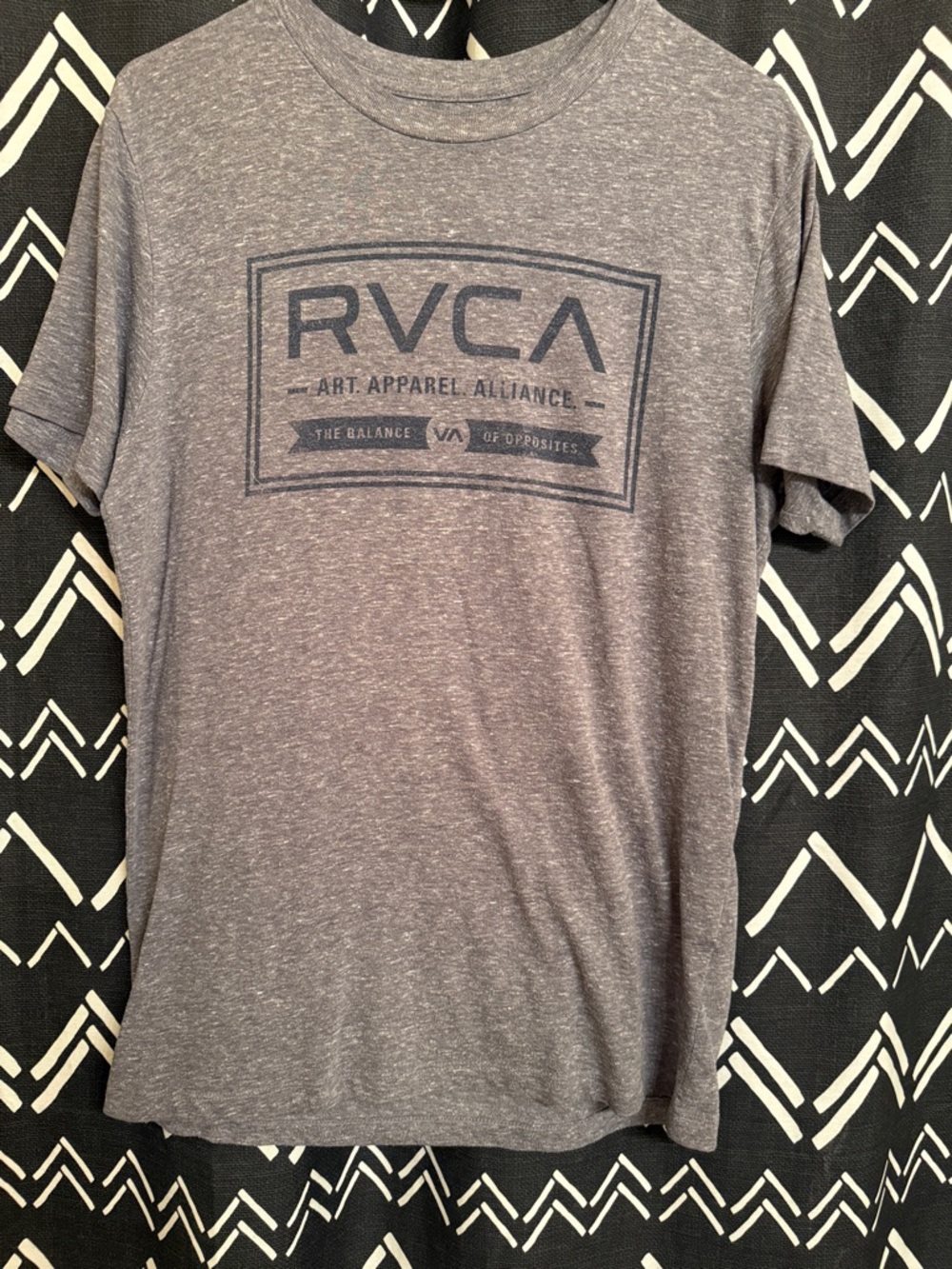 RVCA Men’s Heathered Gray Short Sleeve Logo Tee